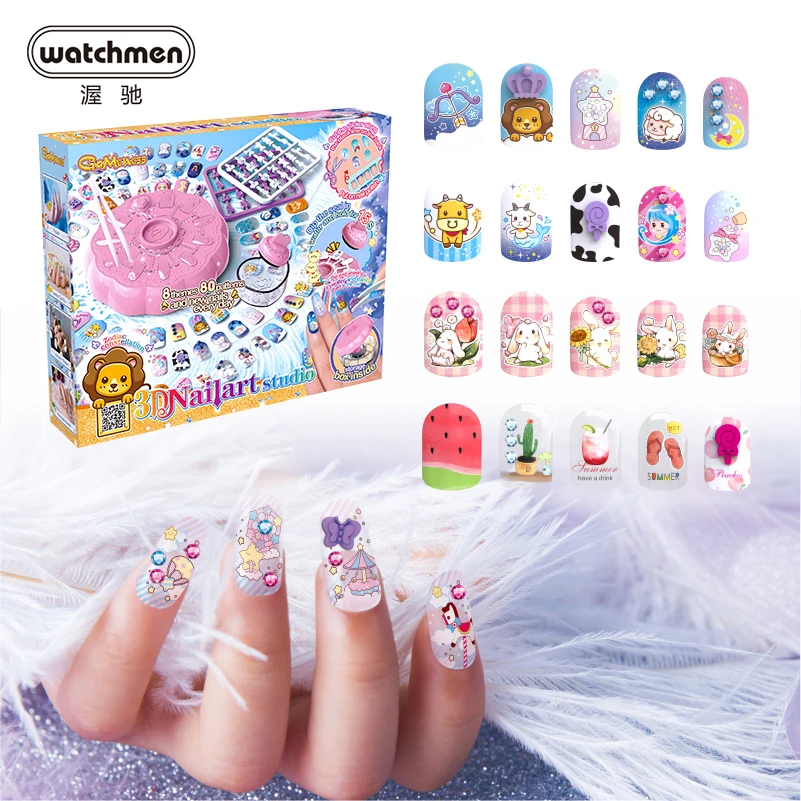

DIY 3D Nail Art Fashion Kids Princess Beauty Game Pretend Play Toys Makeup Set For Girl Adults 2020 New Christmas Gift