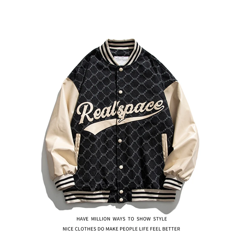 

New Arrival Autumn Spring Letter Embroid Men's Patchwork Baseball Bomber Jacket Unisex Women Varsity Coat Casual Vintage