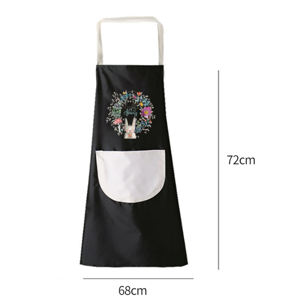 

1Pcs Kitchen Wipeable Waterproof Oil-Proof Cartoon Wreath Rabbit Kitchen Nail Shop Apron for Women Baking Accessories 90*70cm