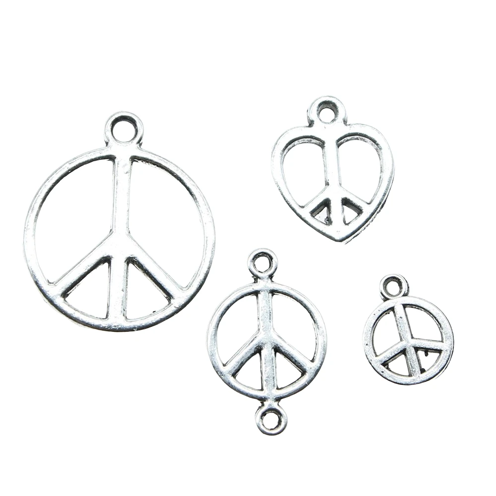 50 шт. подвески в виде мира антикварные серебряные знака Подвески для