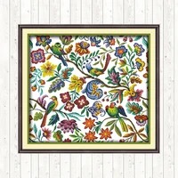 diy needleworkdmc cross stitch kits14ct 11ctbirds and flowers patterns printed on canvascounted fabricset for embroidery