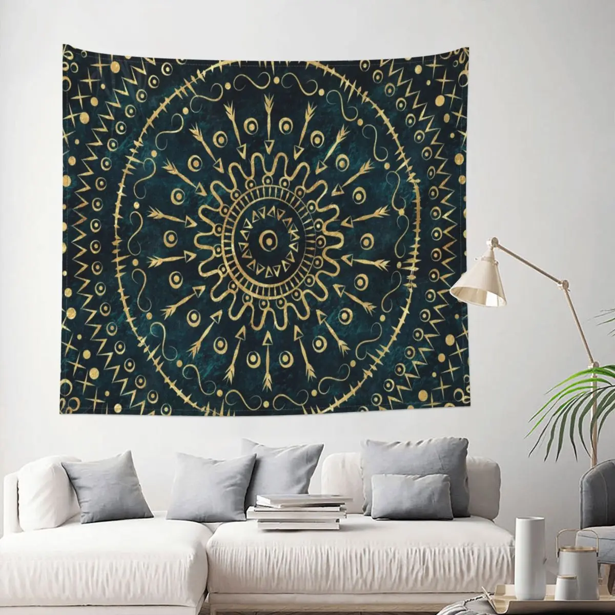

Gold Mandala Tapestry Flower Boho Sacred Decoration Wall Room Home Decor Hanging Living room Kawaii Pattern Style