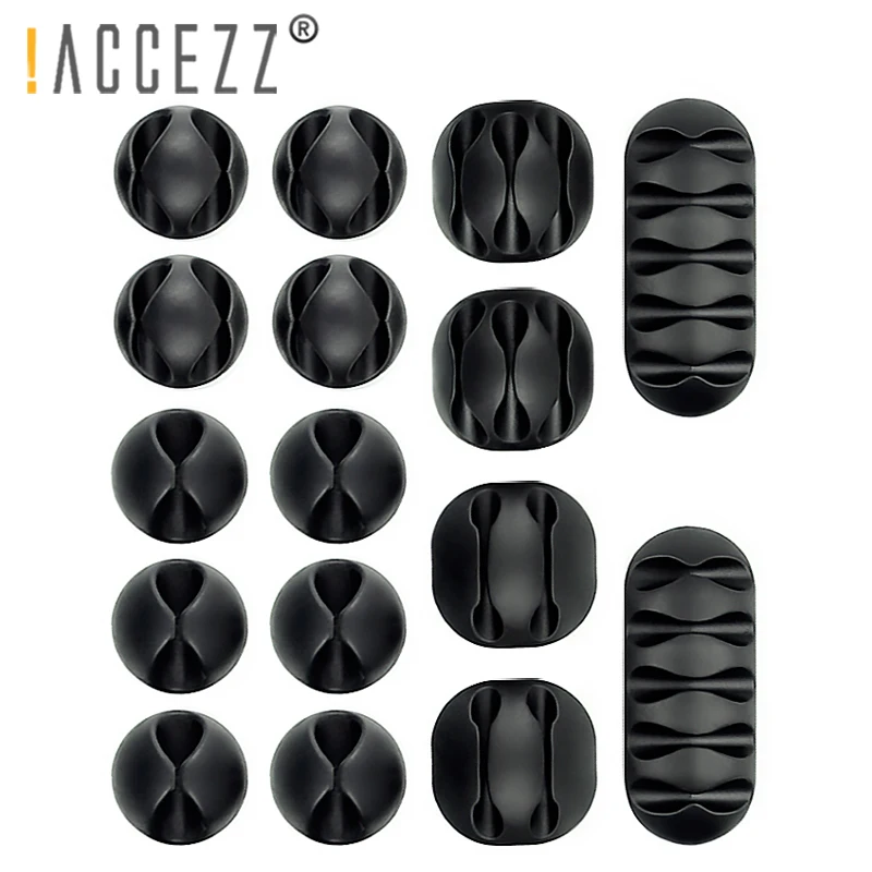 

!ACCEZZ 16Pcs/set Multipurpose Cable Holder Organizer Silicone USB Cable Winder For Mouse Keyboard Headphone Earphone Headset