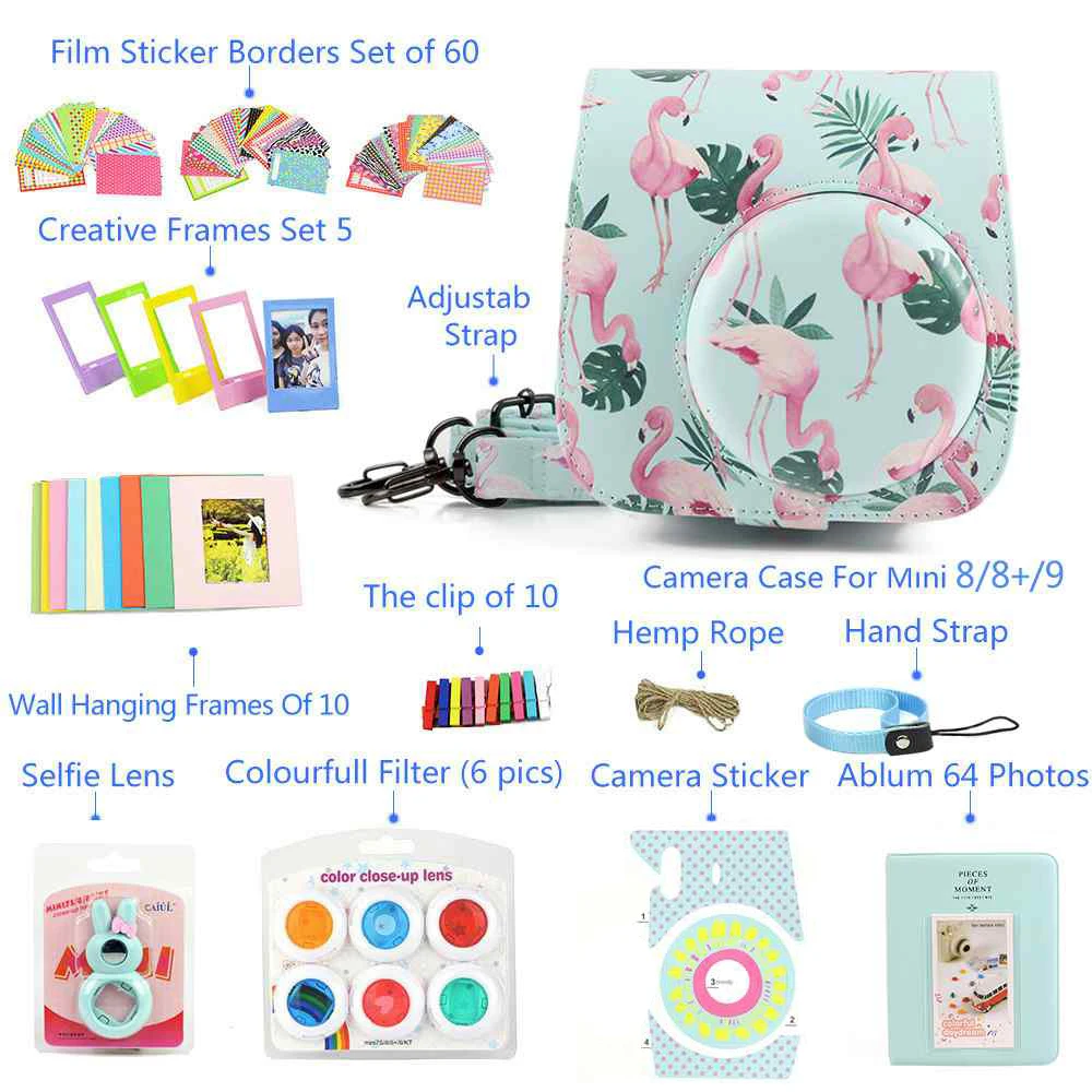 Набор чехлов для мини-камеры CAIUL Fujifilm Instax Mini 9 8 + футляр из искусственной кожи