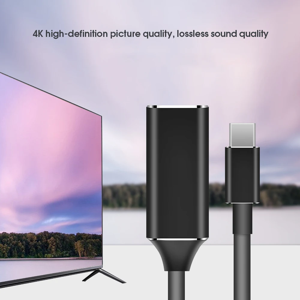 Bundwin 4k 30hz usb USB Type C совместимому с HDMI Кабель адаптер 3 1 конвертер Папа мама для ПК