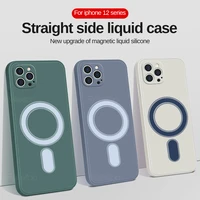 magnetic original liquid silicone luxury case for iphone 12 pro max 12 mini shockproof soft cover for iphone 12pro mag safe case