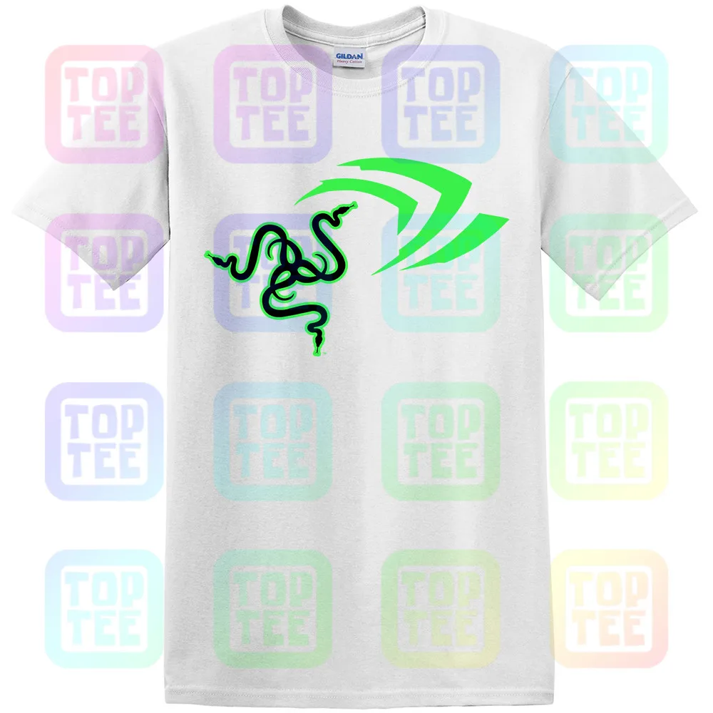 New Razer Blade and NVIDIA For Gamers Black S-XXXL Size Men's T-shirts | Мужская одежда
