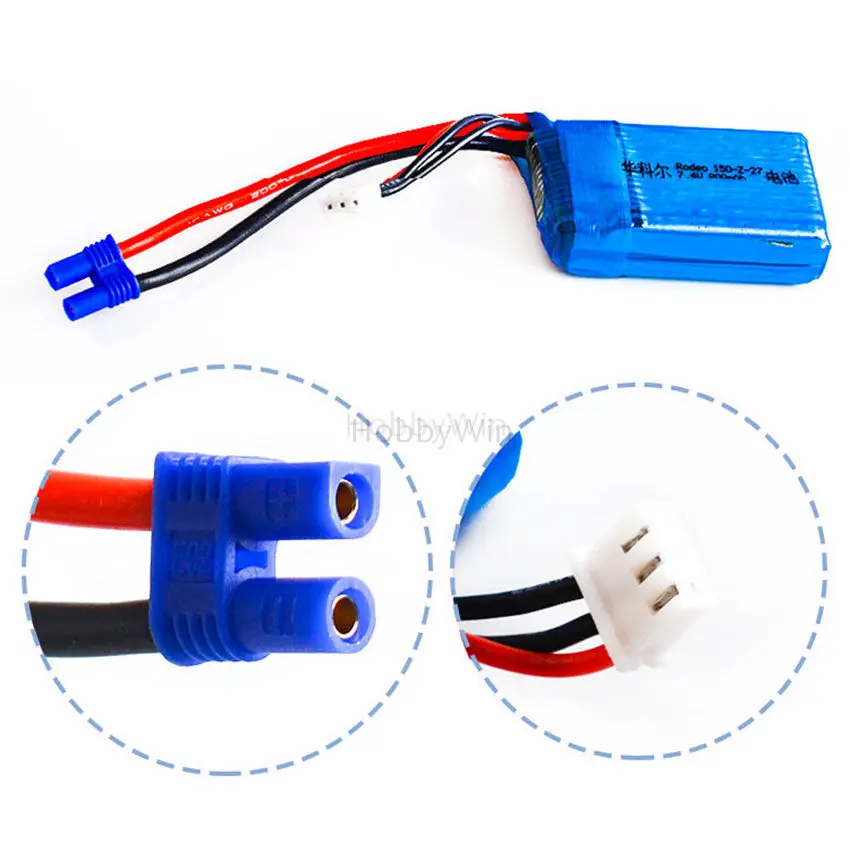 2S 7 4 V 800mAh 30C LiPO батарея EC2 разъем для Walkera F150 RC Drone Rodeo 150 Z 27|Детали и аксессуары| |