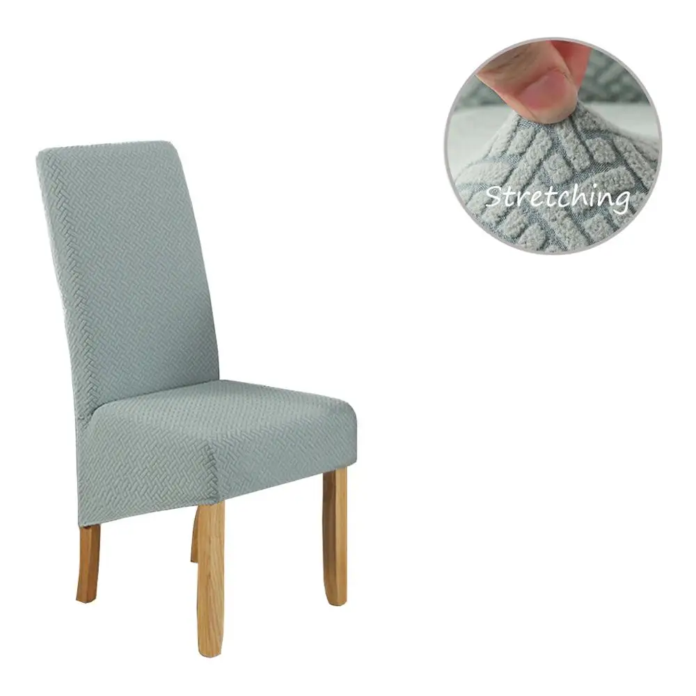 Размер XL грязестойкие трикотажные жаккардовые Чехлы для стула обеденная накладка на стул свадебные