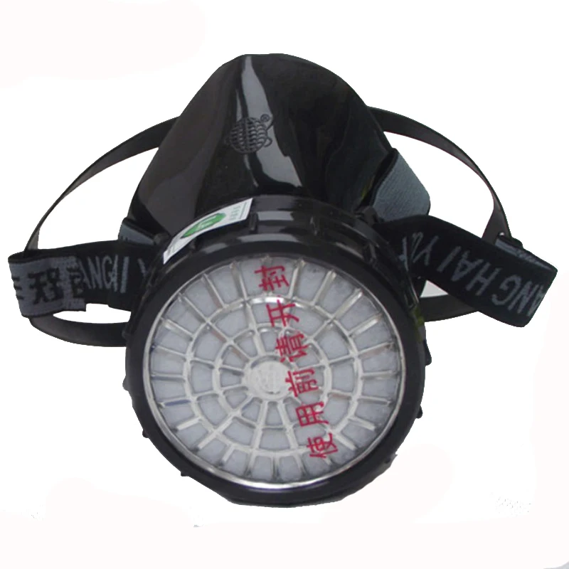 Респираторная маска противогаз защитная для лица с активированным углем