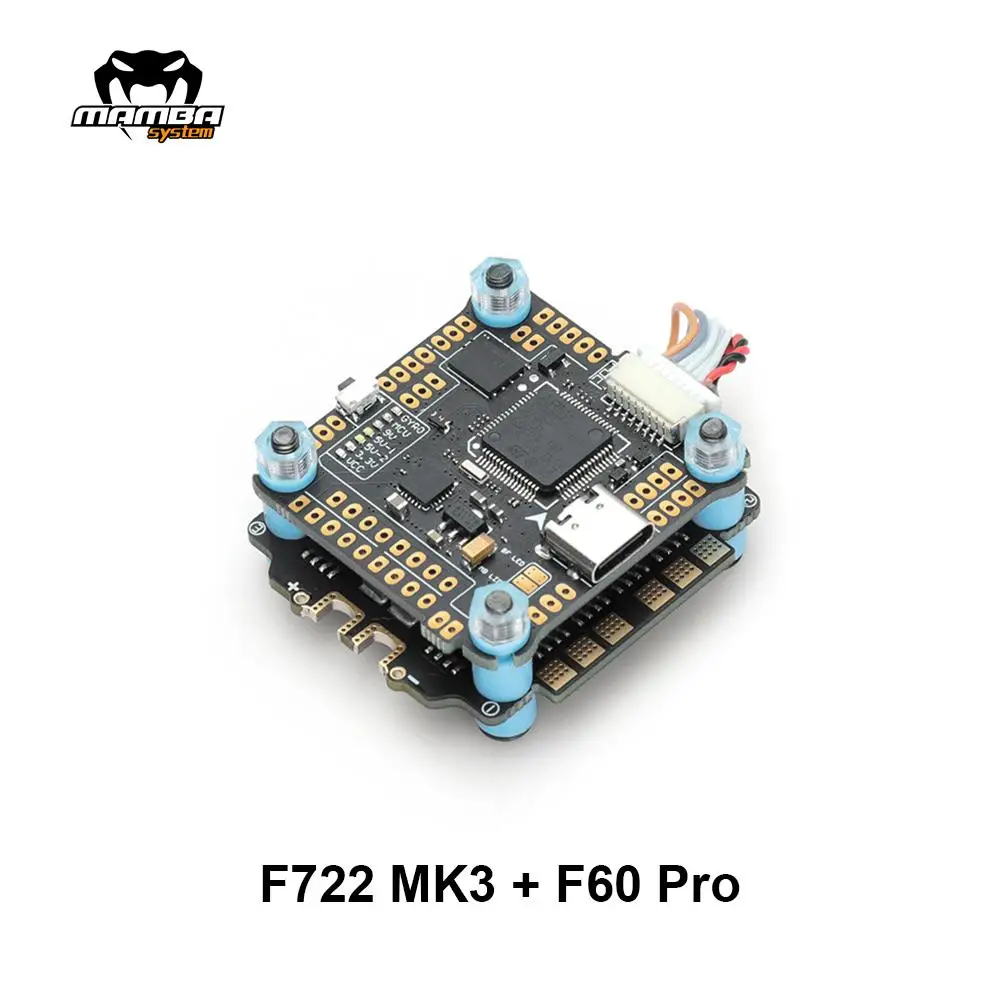 

Контроллер полета DIATONE MAMBA F722 MK3 F60 PRO, Контроллер полета Stack 3-6S MPU6000 F7, 60 А BLHELI32 4 в 1 ESC для FPV дронов