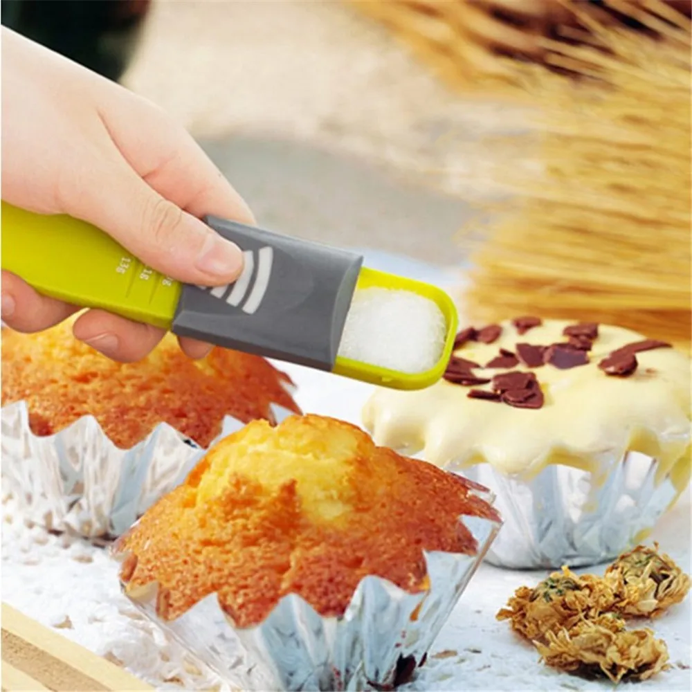 

2 Pcs Adjustable Scale Measure Spoon Double End Eight Stalls Measure Spoons Metering Spoon Baking Tool Kitchen Accessories