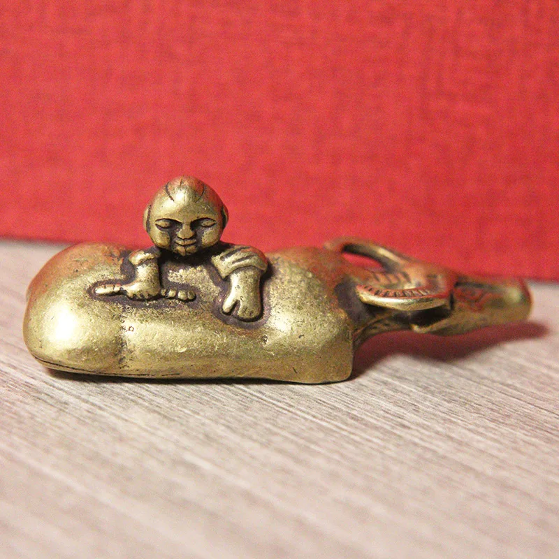 Статуэтка Корова из твердой латуни настольное украшение для детей статуэтка