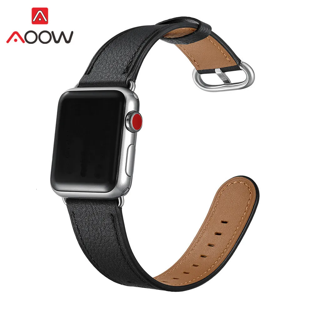 Ремешок для часов из натуральной кожи для Apple Watch 38 мм 42 мм круглый хвост синий желтый мужской женский браслет ремешок для iwatch 1 2 3 4