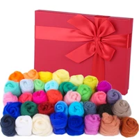 lmdz 36 colors wool roving5gcolor wool roving for needle felting needle felting wool with gift box fibre wool yarn roving