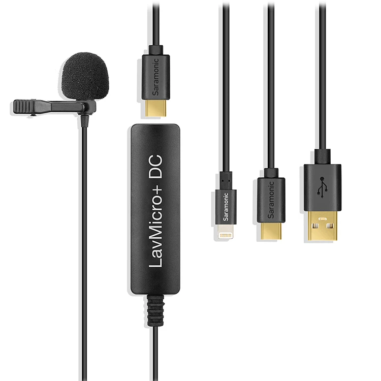Saramonic LavMicro+ DC качество вещания петличный микрофон с контролем и входным управлением для компьютера тип-c IOS смартфон камера