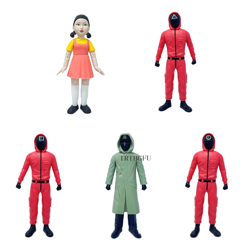 

Squid Game Figure Q Version PVC Action Figure Masked Man 123 Wooden Man Collection Korean Games Model Toys Gifts