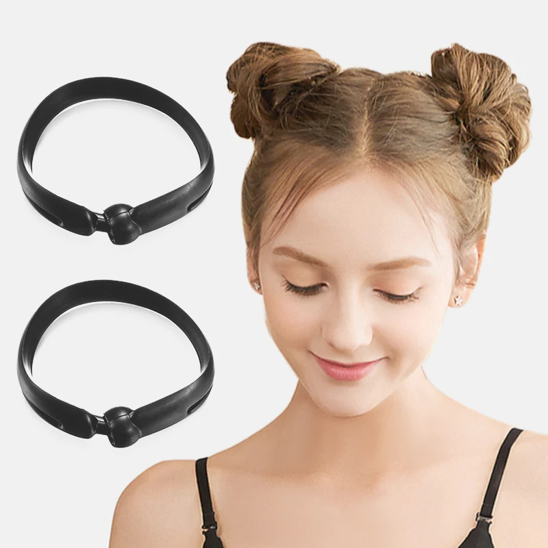 

2 Pcs Cute Ball Head Flower Bud Head Korean Girl Hair Set Black Classic Fashion All-match Hair Set Hair Accessories