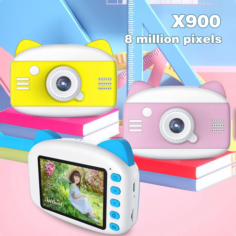 

Детская камера 3,5 дюйма HD 1080P, мультяшная Детская цифровая фотокамера, игрушка с пазлом, игровая игрушечная камера, праздничный подарок для д...