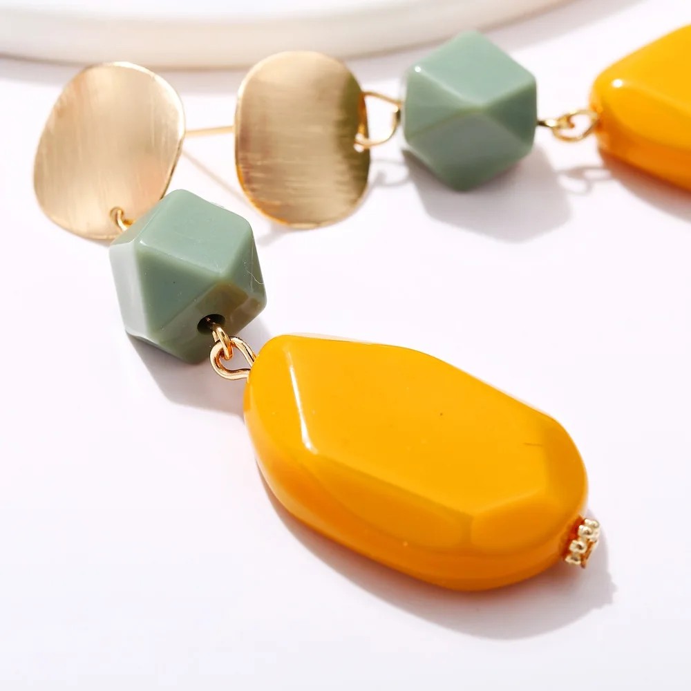 TEH Европа Америка простой смолы металла блесток Висячие серьги для женщин