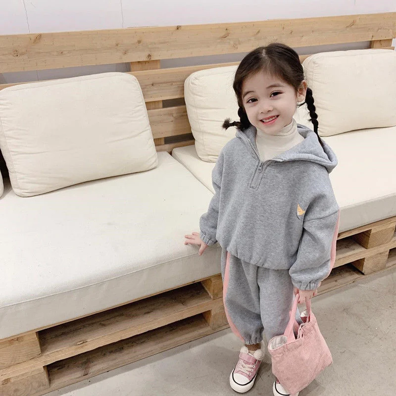 

Осенний детский повседневный комплект из двух предметов с капюшоном для девочек и подростков, костюмы для мальчиков и женщин 12, 13, 15 лет