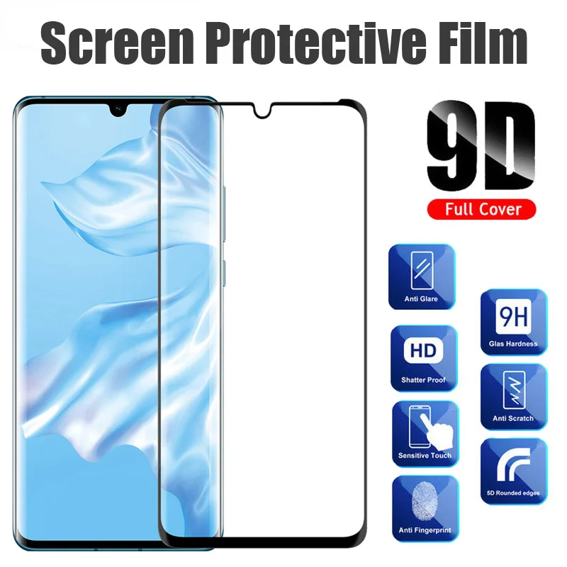 9D полное изогнутое закаленное стекло для Huawei P30 P20 Pro P10 Lite Защитная пленка экрана