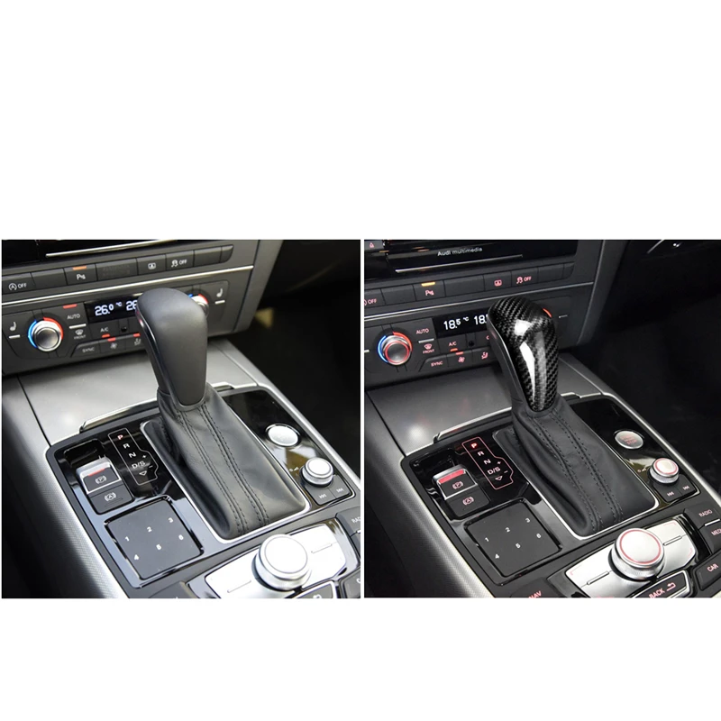 

Car styling Carbon Fiber Gear head Shift Knob Head Handle Sticker Decoration For Audi A4L Q5 2009-12 A6L A5 Q7 2008-10