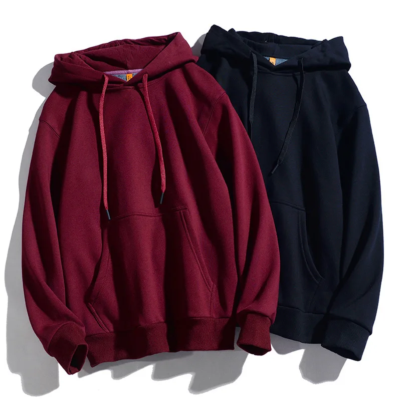 

2021 Men's New Youth Pullover Hoodies Male Ins Fashion Korean Street Casual Solid Color Hoodies Sweatshirt Men