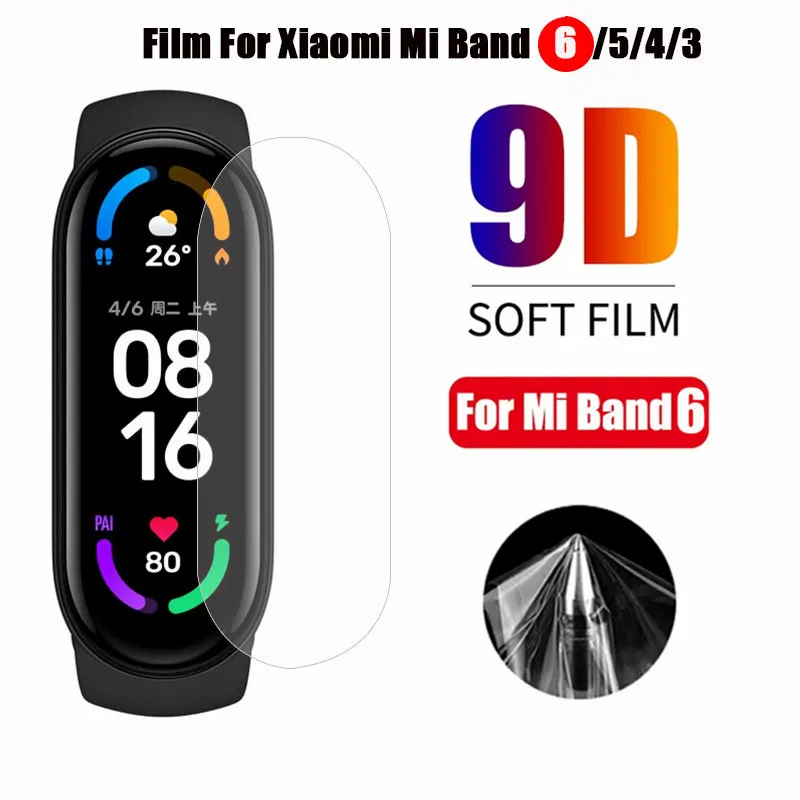 

10 шт./упак. для Xiaomi Mi Band 6 пленка среднего класса против царапин для mi band 5 мягкая защитная hd-пленка для xiomi группа 4 пленка не стекло