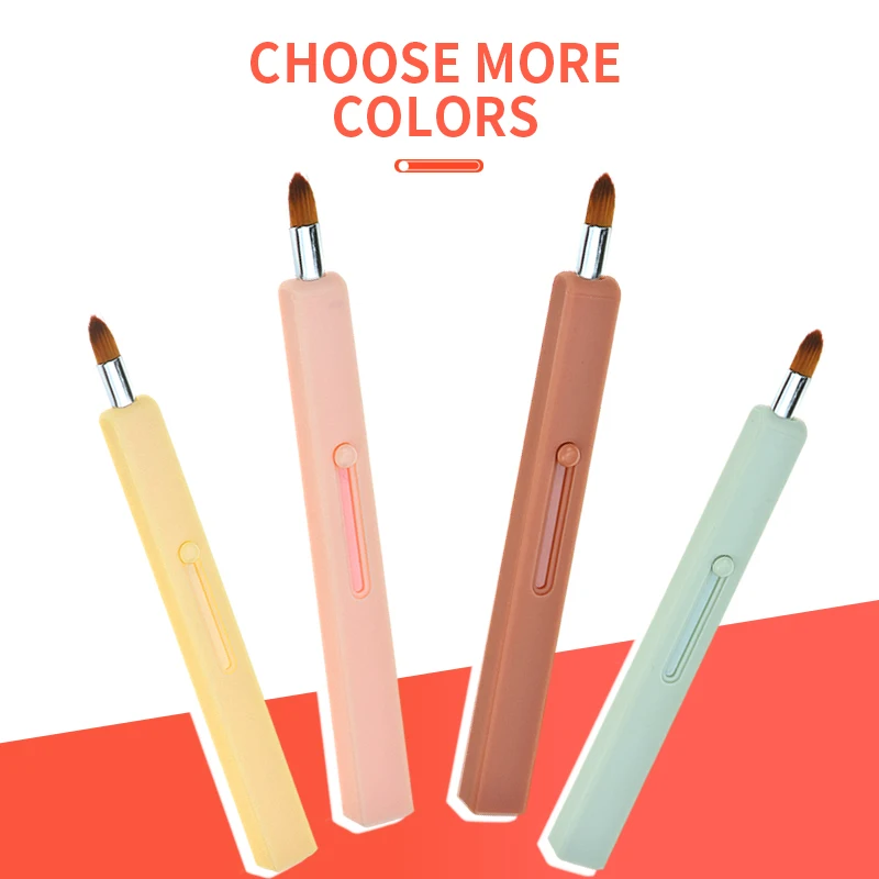 

4-Color Creative Makeup Lip Brush, Retractable, Dustproof, Makeup Brush, Mini Brush, Beautiful Cosmetic Tool