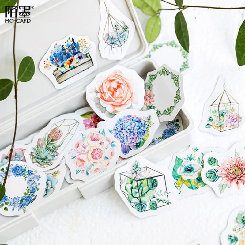 46 шт./корт. Новые милые наклейки с цветами для дневника декоративные товары