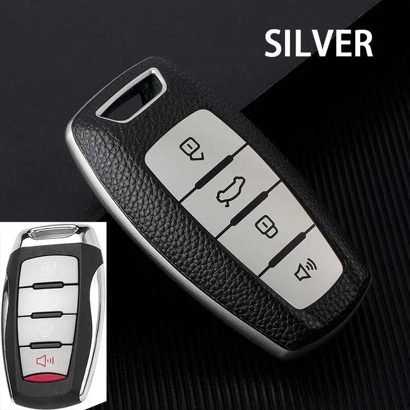 

Чехол для автомобильного ключа из ТПУ и кожи с 4 кнопками, чехол для Great Wall Haval Coupe H7 H8 H9 F5 F7 H2S GMW H6, автомобильный держатель, сумка, аксессуары для стайлинга
