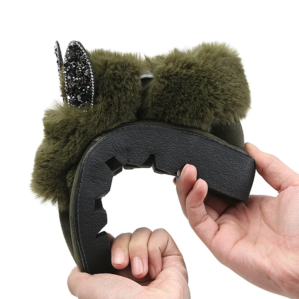 Модные зимние ботинки женские плюшевые ботильоны с рисунками из мультфильмов