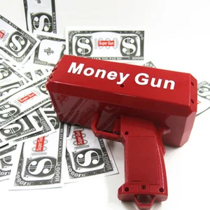 100pcs cash cannon banknote super money gun toys party game outdoor fashion gift party supply make it funny for children gift free global shipping
