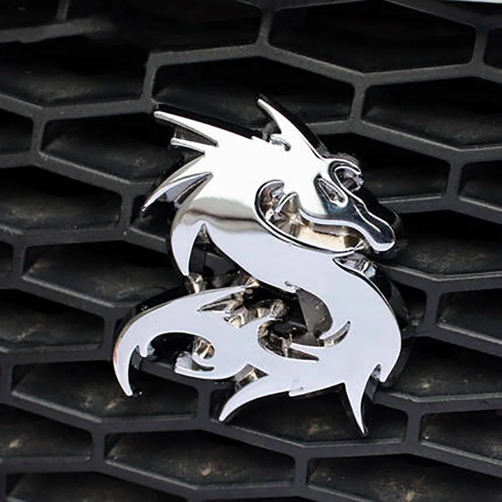 

Dragon Loong 100% 3D Metal Car Auto Grille Badge Logo Totem Grill Emblem Sticker Silver Gold Black DIY NEW 3 Color Accessories