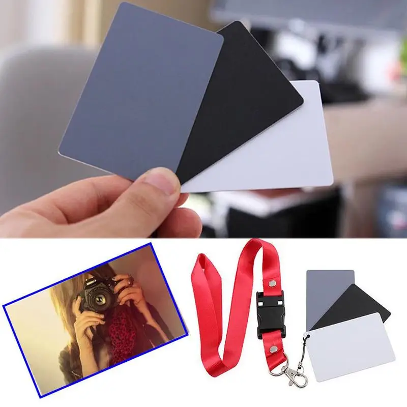 

Digital Color Balance Black And White Gray Three Color Neckband Portable With For Photography Card Studio A1V9