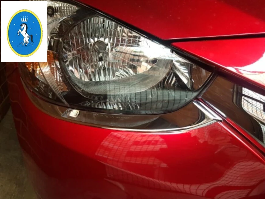 Yimaautotrims авто аксессуары передние фары лампа век брови украшения полосы крышка отделка Подходит для Mazda 2 Demio