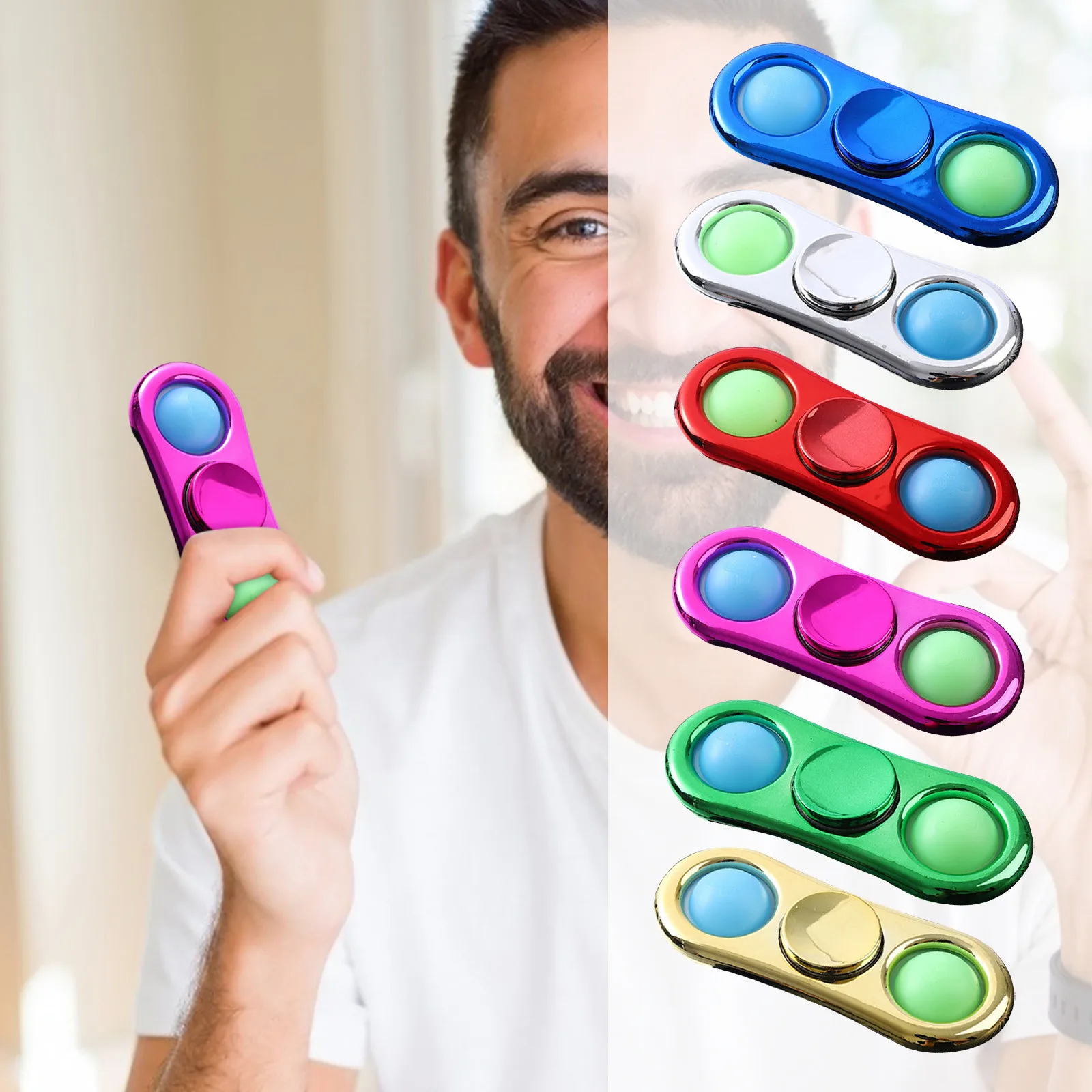 Фиджет-Спиннер c2 для снятия стресса пузырьковый вращающийся на кончик пальца