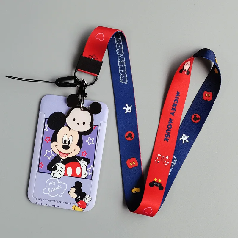 yq037 mickey mouse key lanyard keychain cartoon office id card pass gym mobile phone keyring badge holder lariat jewelry gift free global shipping