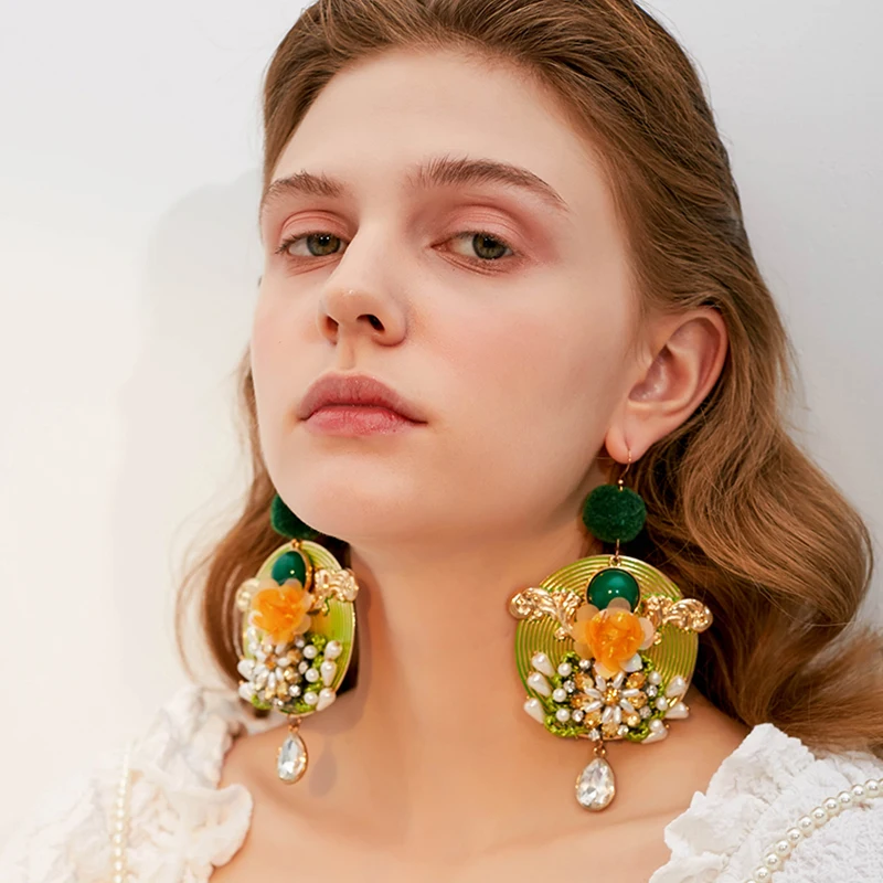 Женские серьги в стиле бохо большие висячие с подвеской на Рождество 2019 |