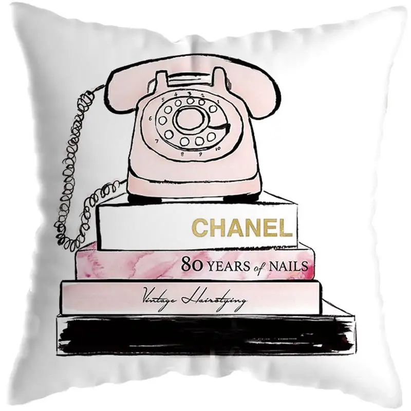 

Valentine's Day Pillow Case Perfume Bottle Telephone Flowers Sofa Cushion Cover Short Plush Pillowcover Cushions Decorations