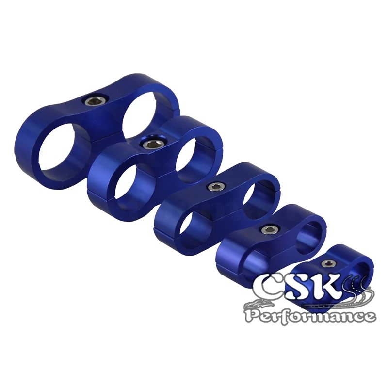 

4pcs AN6 13mm Braided Hose Separator Clamp Fitting Adapter Bracket Black/Blue