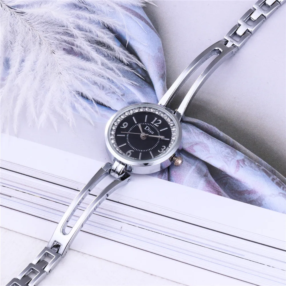 

2021 Women's Rose Gold Bracelet Women's Watch Rhinestone Alloy Quartz Silver Watch ladies watches 2021