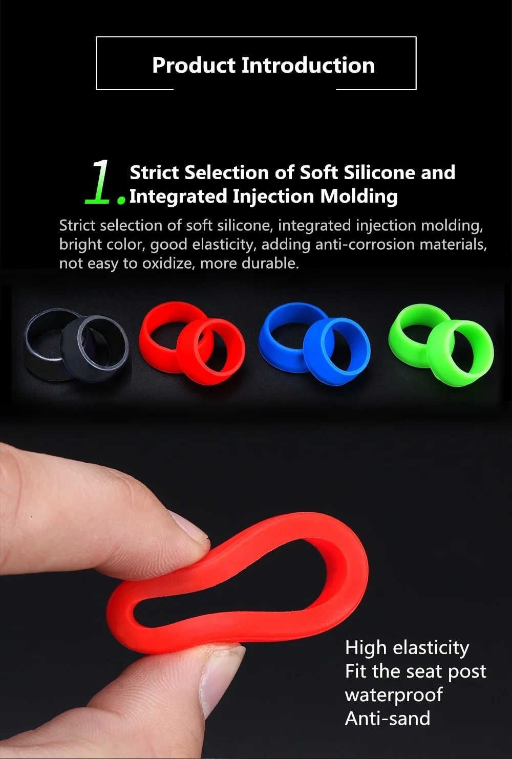 

1Pc Bicycle Seat Post Rubber Ring Dust Cover Cycling Silicone Waterproof Mountain Bike Seatpost Protective