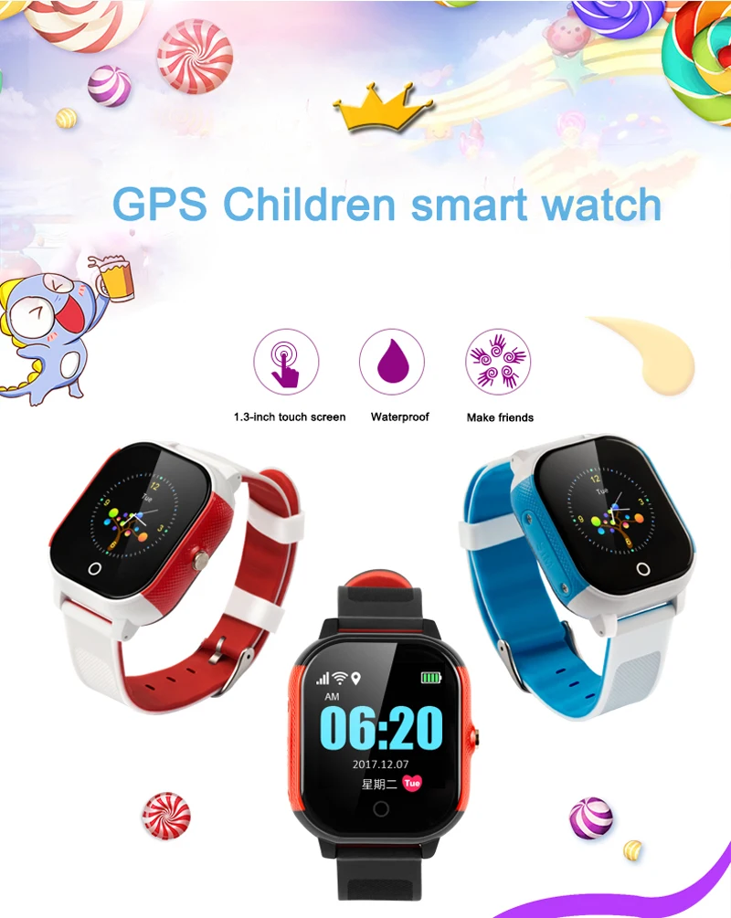 Смарт часы с функцией отслеживания карты мобильный телефон GPS Wi Fi LBS трекер