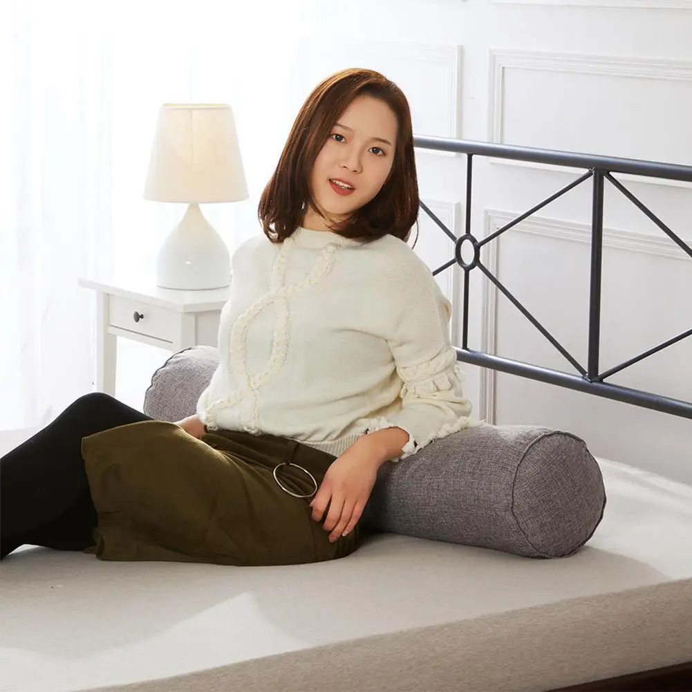 Съемная однотонная круглая Шейная Подушка Adeeing рулонная подушка для кровати