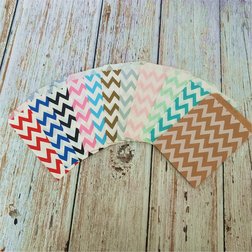 Bolsas peque&ntilde;as de papel para fiestas, 10x15cm, mezcla de bolsas de recuerdo de papel azul, Rosa beb&eacute;, primer cumplea&ntilde;os, 200 piezas-3