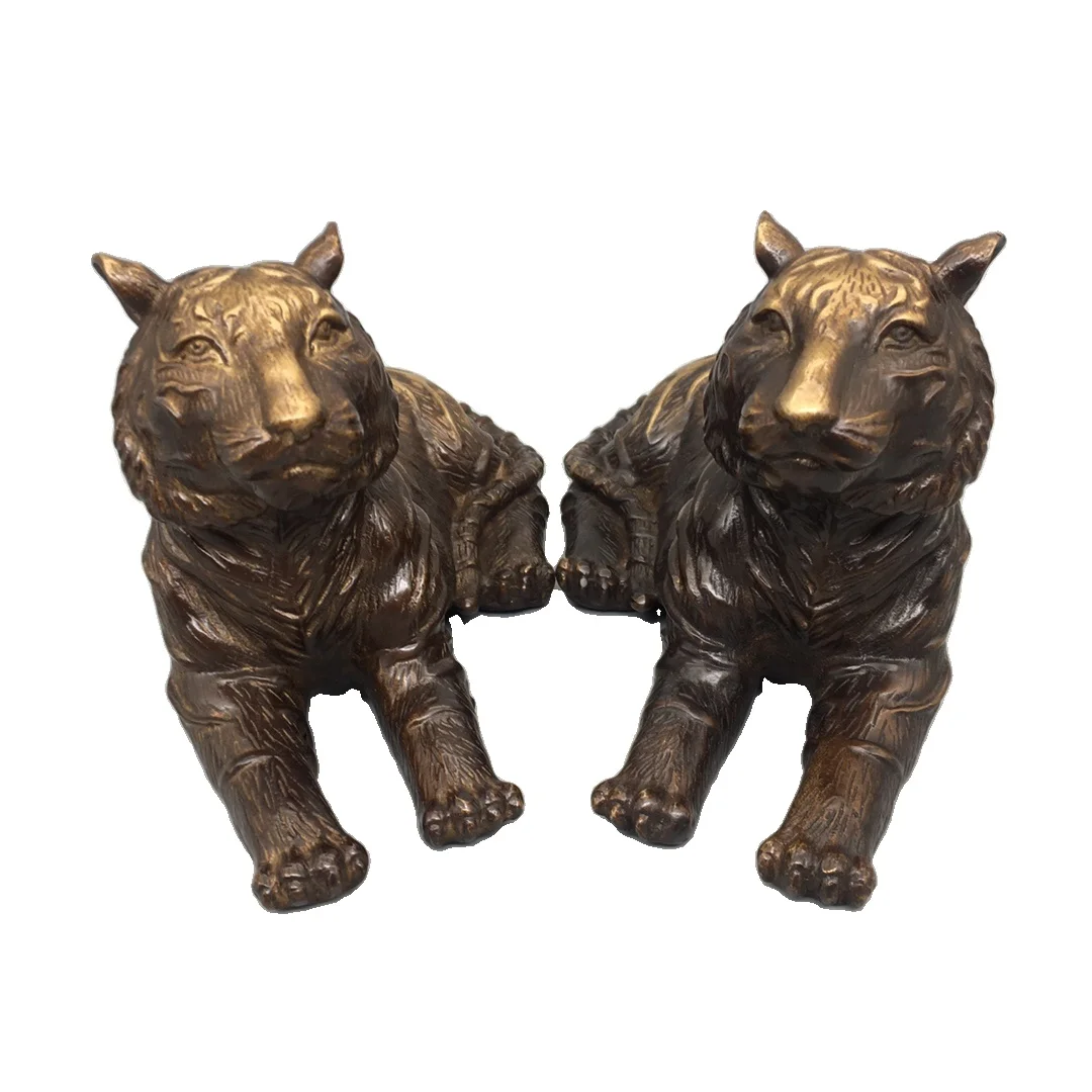 

Laojunlu Antique Copperware Collection Small Crouching Tiger Pair Antique Bronze Masterpiece Collection Of Solitary Chinese