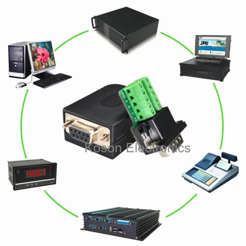 Паяльные терминалы DB9 serial COM без передачи Штекерный разъем RS232 с задним боковым
