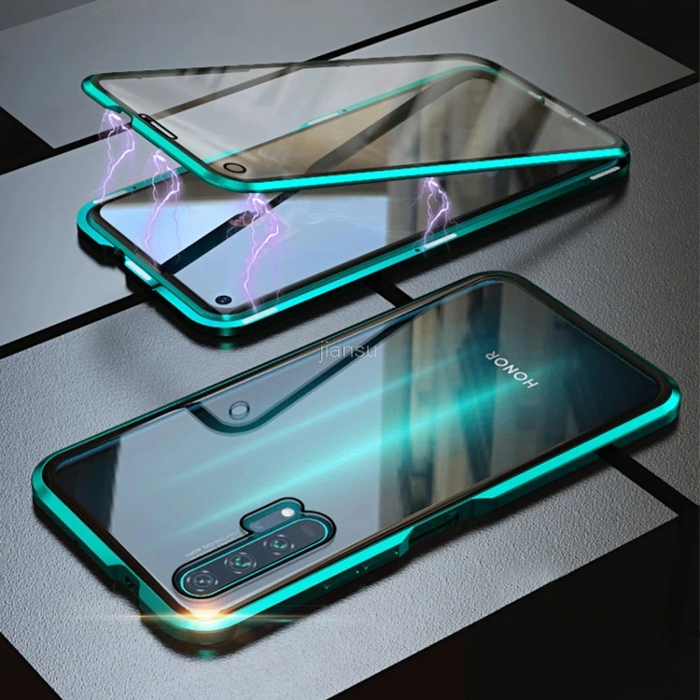 

360 Magnetic Metal Case On Huawei P30 Lite Mate 20 P20 P40 Pro P Smart Z Honor 10i 20 10 Lite 9X 8X Double Tempered Glass Cover